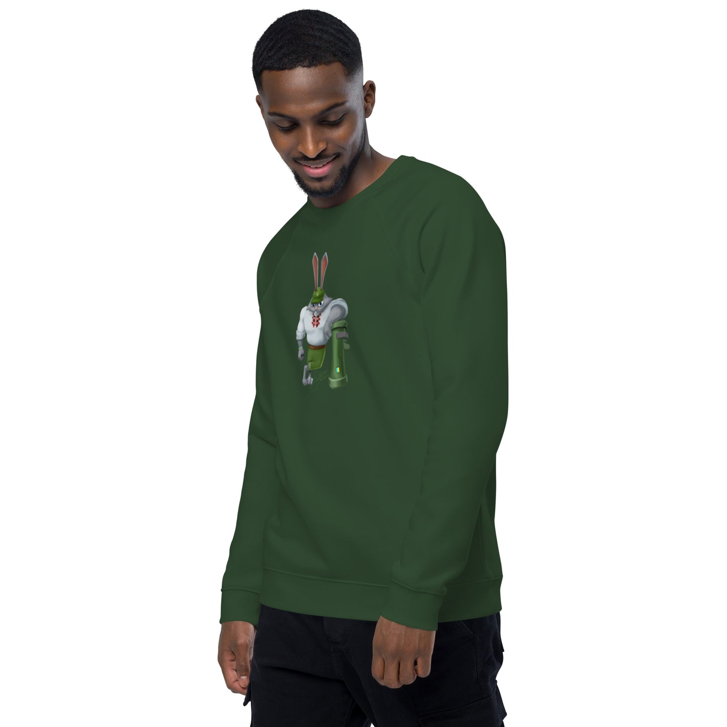 The Rabbit - Зайчик Побігайчик || Unisex organic raglan sweatshirt