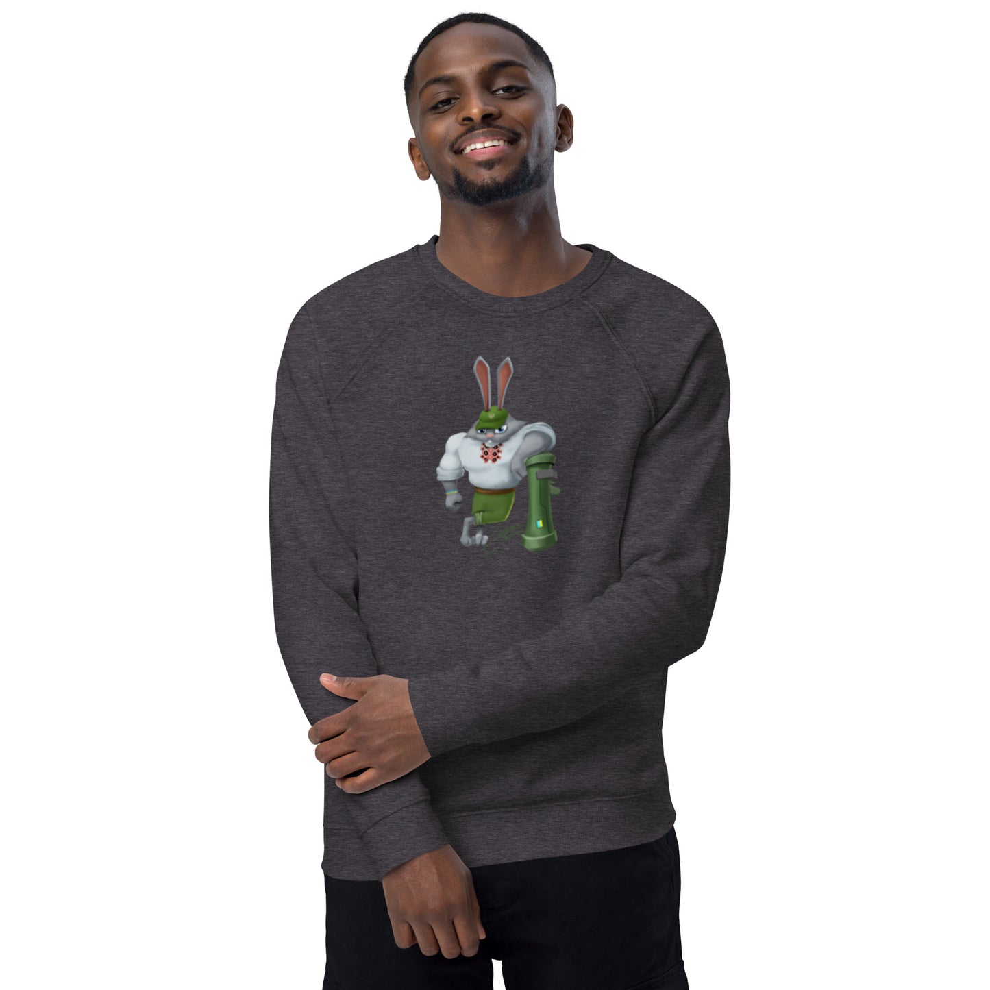 The Rabbit - Зайчик Побігайчик || Unisex organic raglan sweatshirt