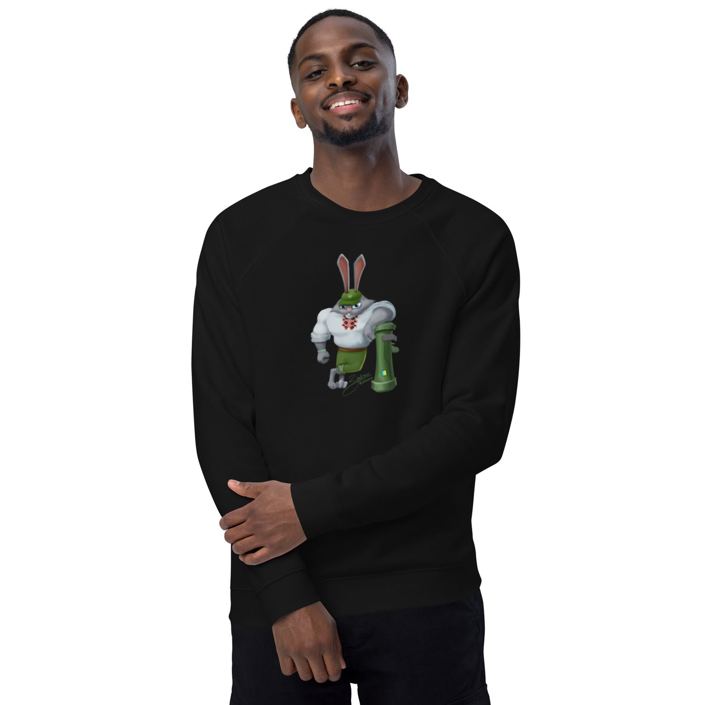 The Rabbit - Зайчик Побігайчик || Unisex organic raglan sweatshirt