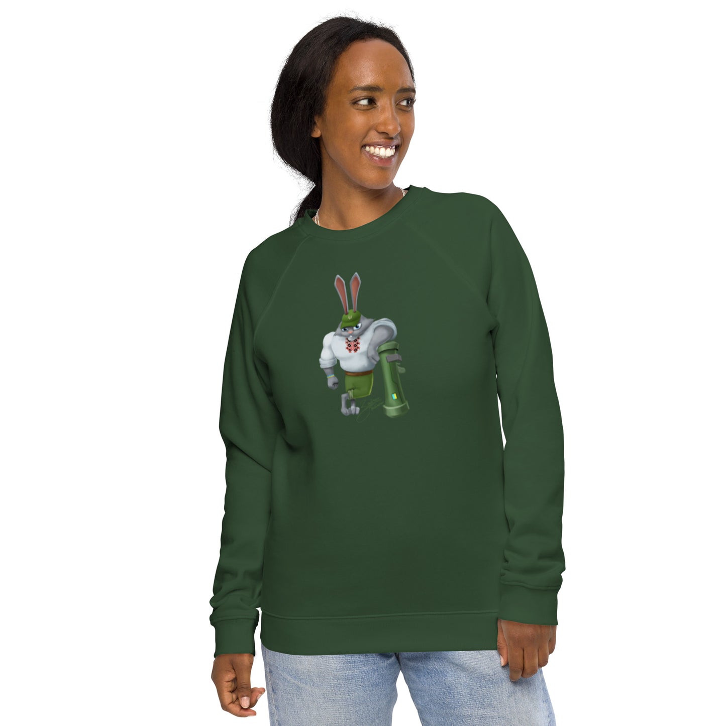 The Rabbit - Зайчик Побігайчик || Unisex organic raglan sweatshirt