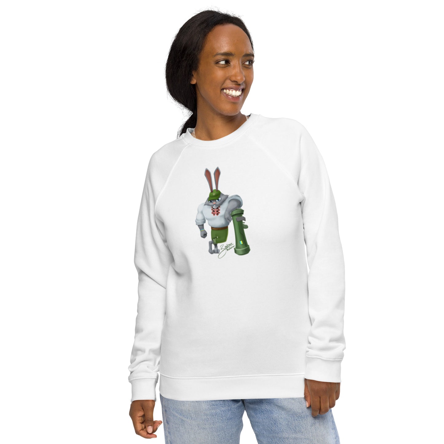 The Rabbit - Зайчик Побігайчик || Unisex organic raglan sweatshirt