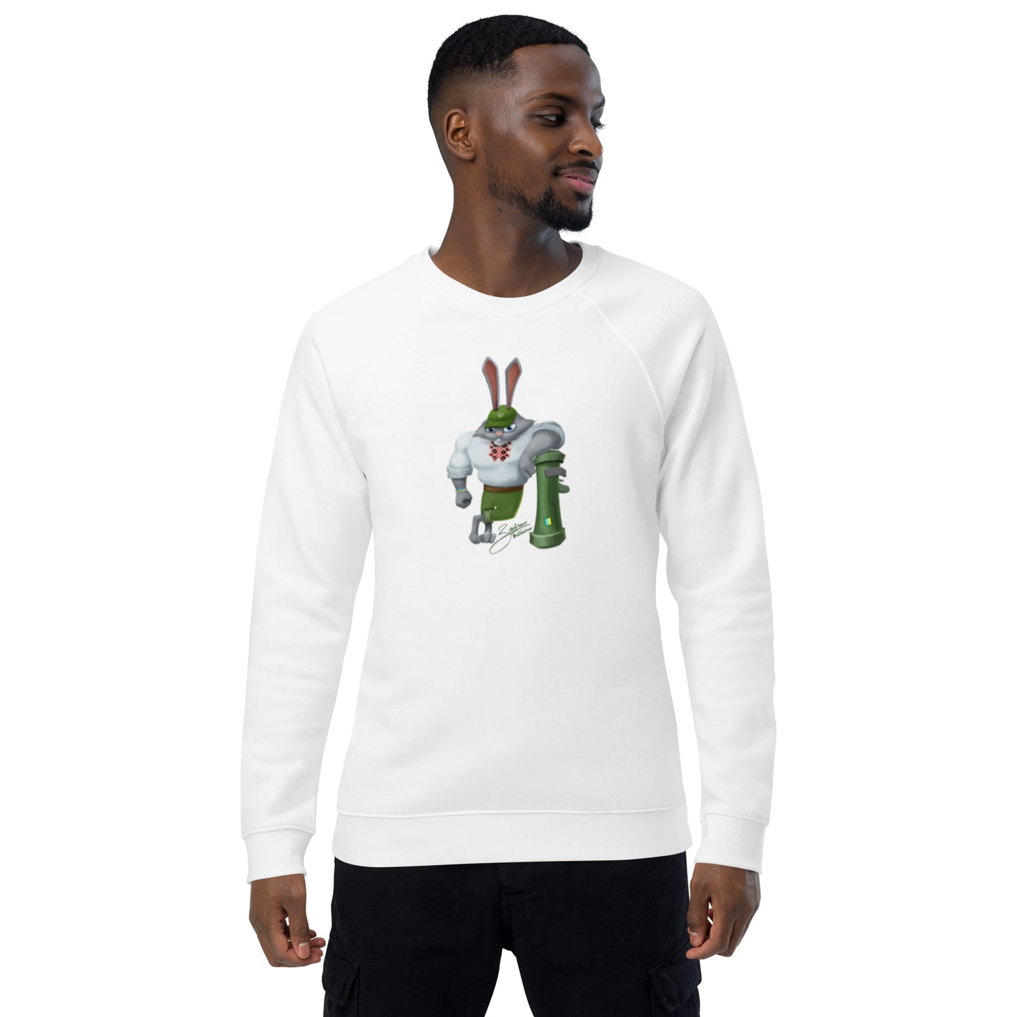 The Rabbit - Зайчик Побігайчик || Unisex organic raglan sweatshirt